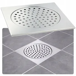 TEBO Kratka ściekowa odpływowa srebrny błysk 20x20cm