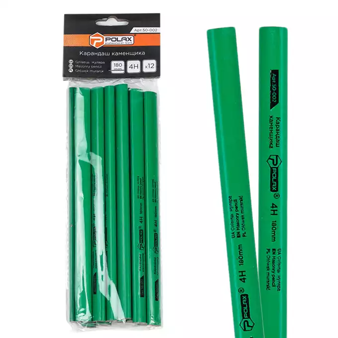 POLAX Ołówek murarski 4H 180MM 12SZT/OPAK