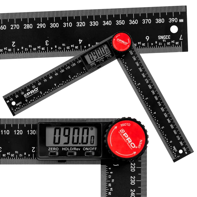 PRO Kątomierz elektroniczny cyfrowy kątownik 200MM TWORZYWO SZTUCZNE 360° PODŚWIETLANY LCD